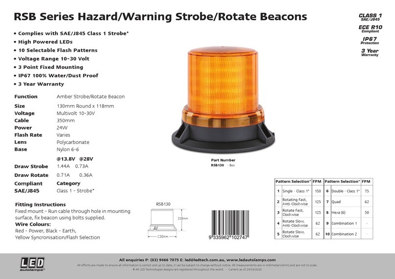 LED Autolamps RSB Series operating instructions