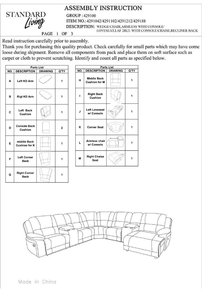 Standard Living 429100 Series Assembly instructions Standard Living 429100 Series Assembly instructions