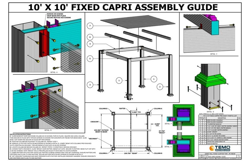TEMO 10' X 10' FIXED CAPRI Assembly guide