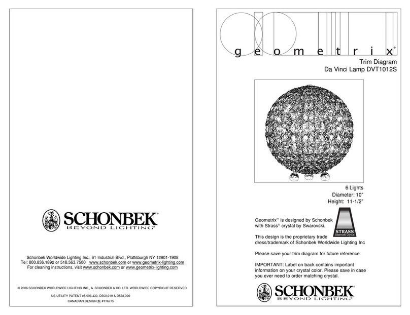 Schonbek Geometrix DVT1012S quick start guide