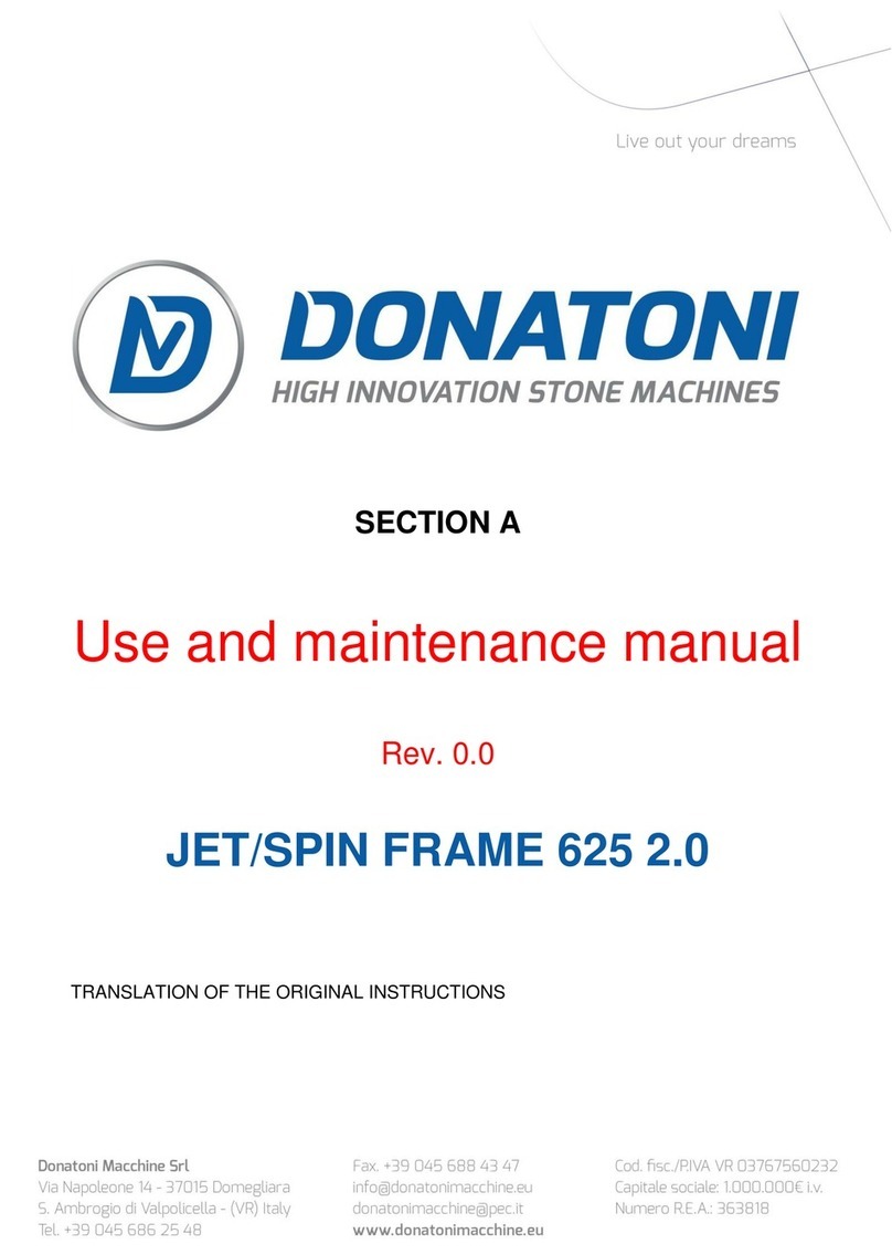 DONATONI JET FRAME 625 2.0 Use and maintenance manual