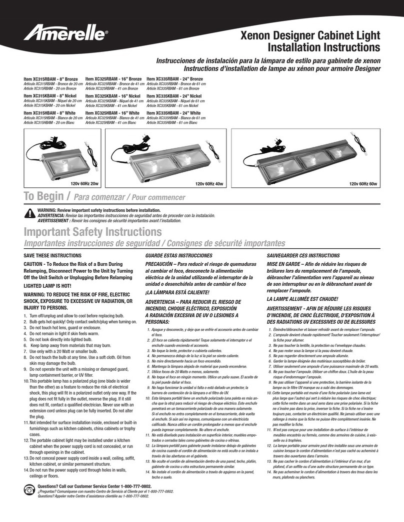 Amerelle XC315RBAM installation instructions