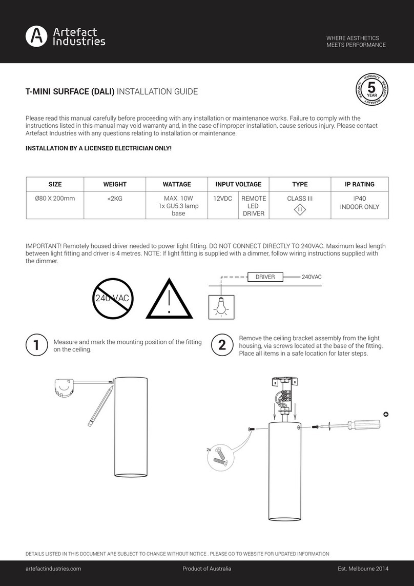 Artefact Industries T-MINI SURFACE DALI installation guide