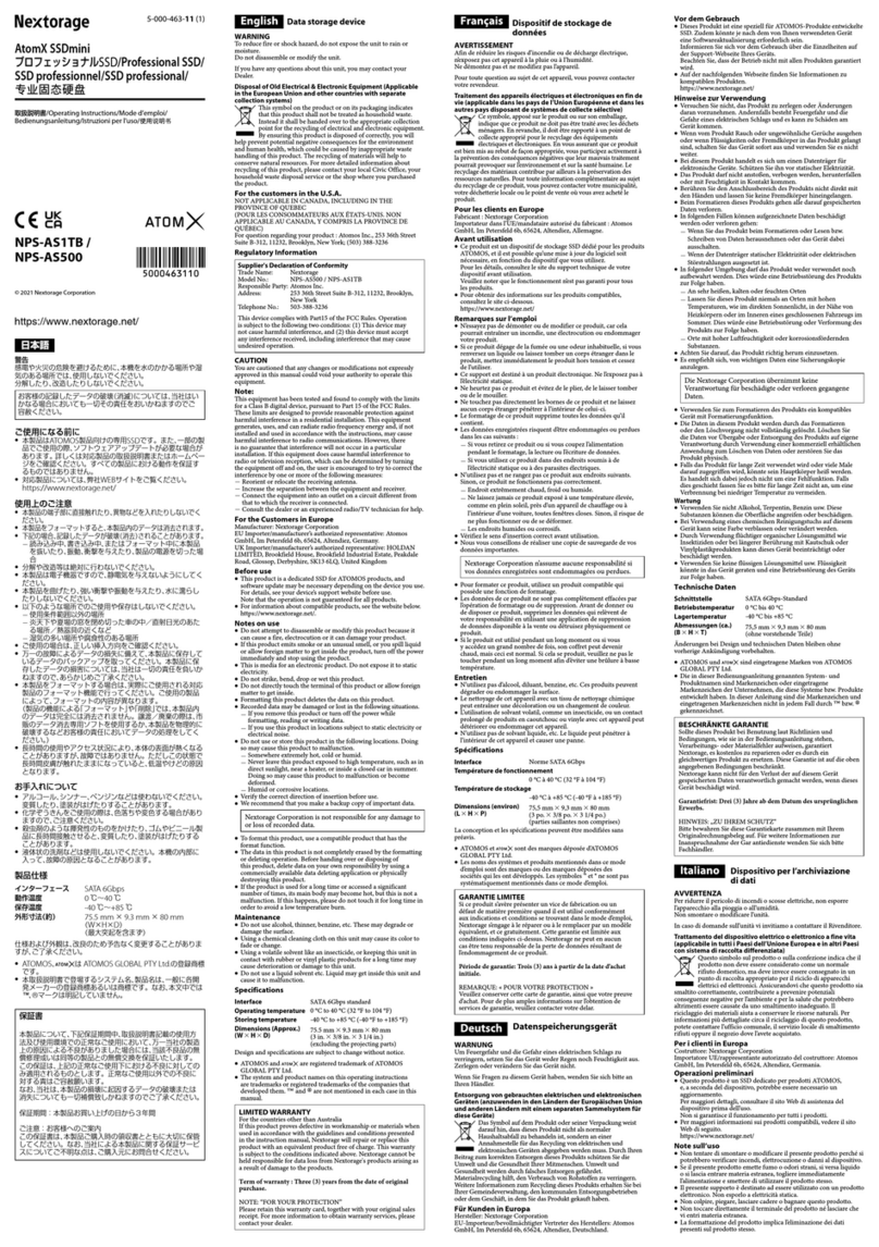 Nextorage AtomX NPS-AS1TB operating instructions