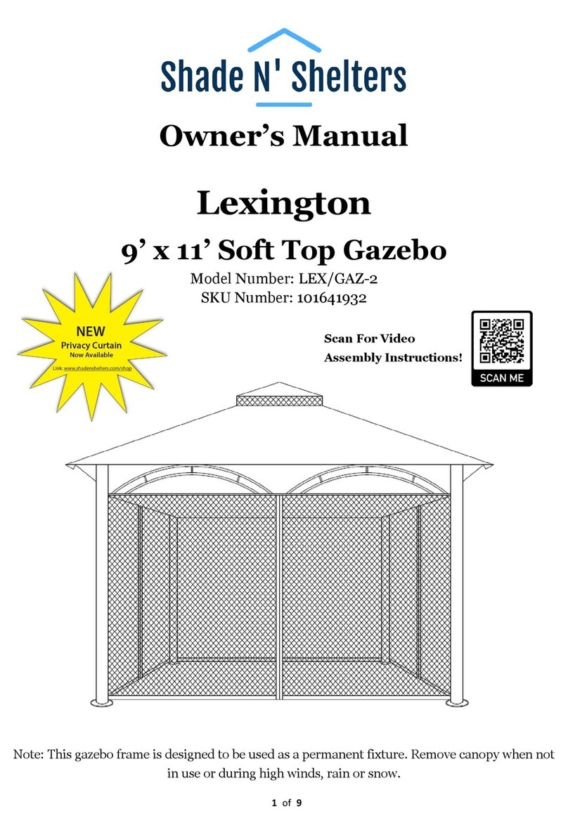 Shade N' Shelters Lexington LEX/GAZ-2 User manual