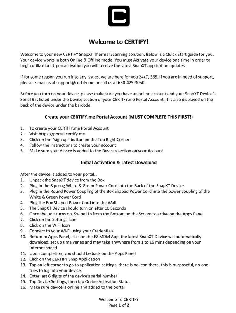 Certify SnapXT quick start guide
