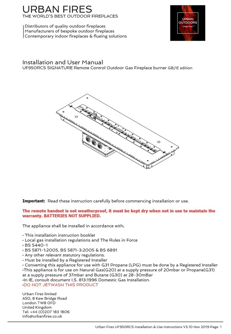 URBAN FIRES UF950RCS Installation and user manual URBAN FIRES UF950RCS Installation and user manual