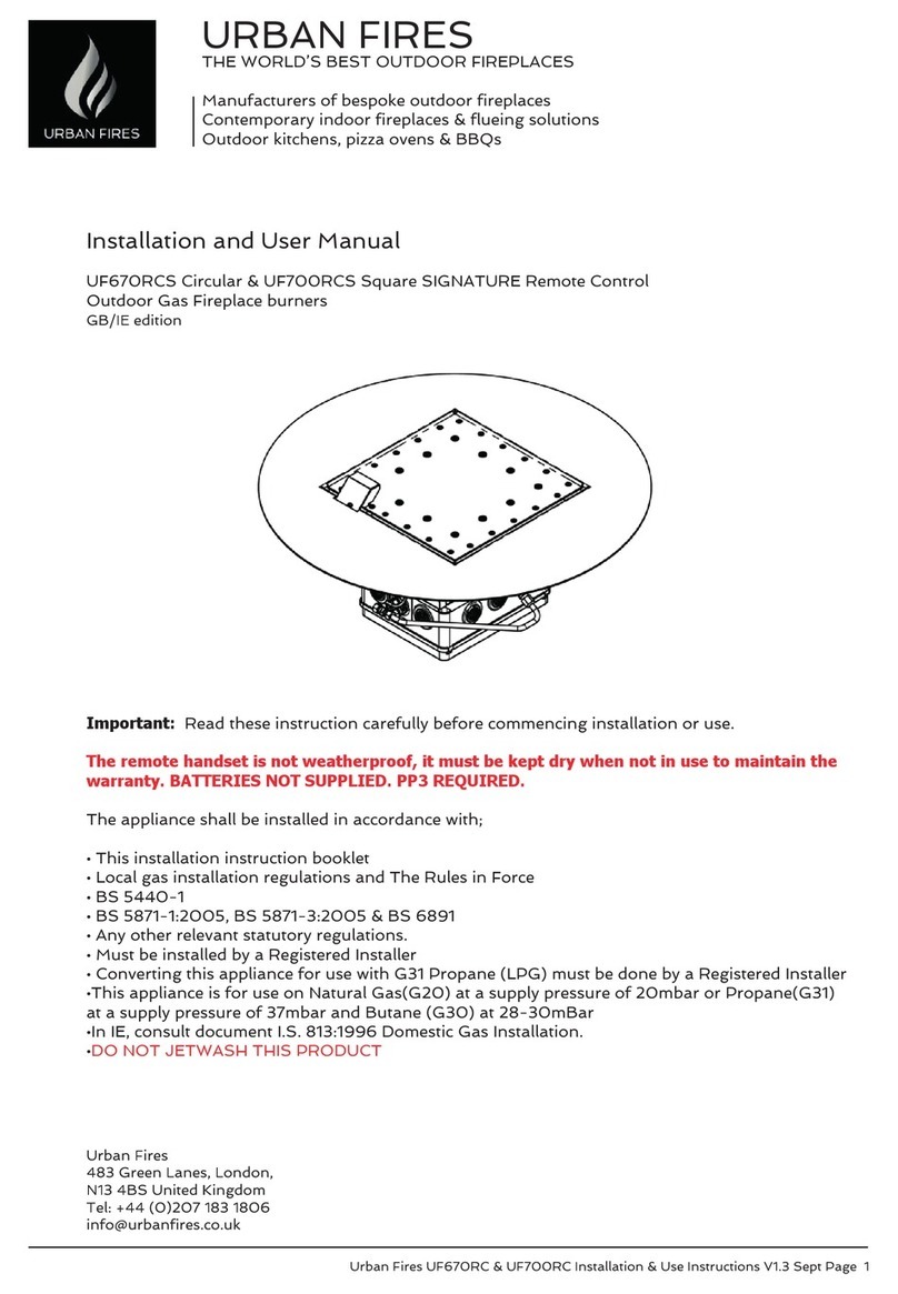 URBAN FIRES UF670RCS Installation and user manual URBAN FIRES UF670RCS Installation and user manual