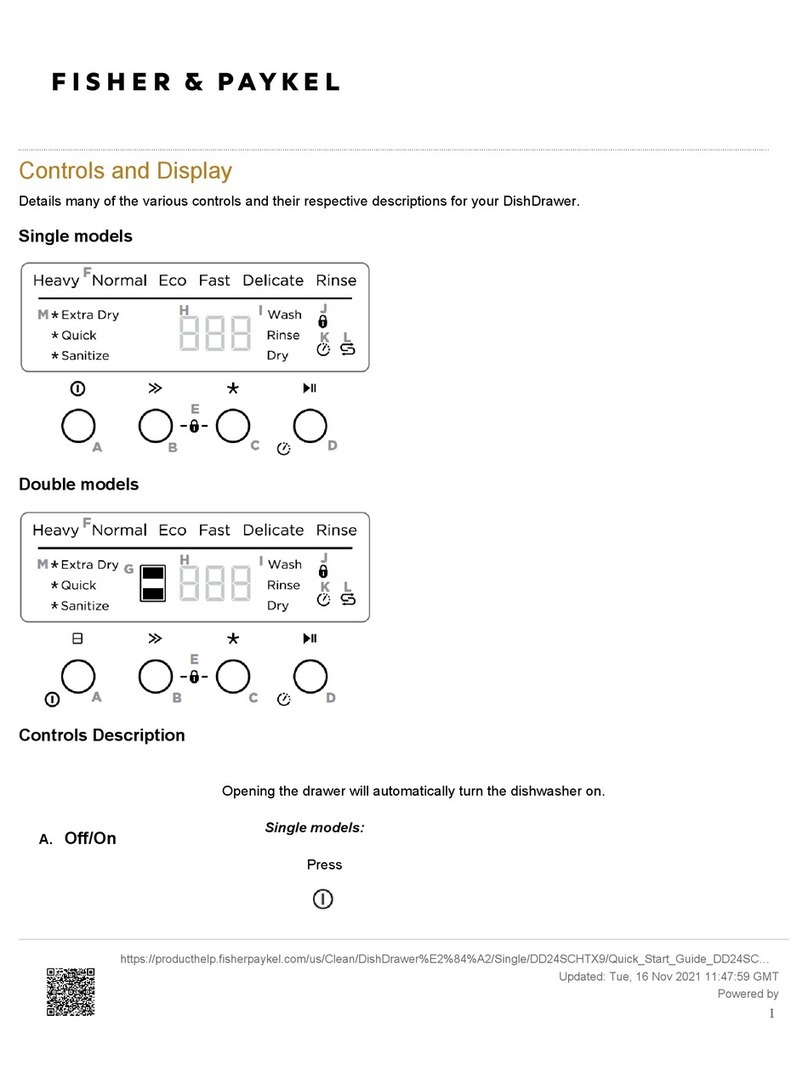 Fisher & Paykel DISHDRAWER DD24SCHTX9 Use and maintenance manual Fisher & Paykel DISHDRAWER DD24SCHTX9 Use and maintenance manual