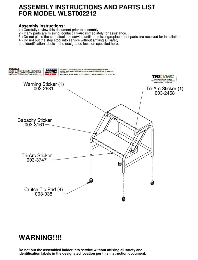 TRI-ARC WLST002212 Assembly instructions and parts list
