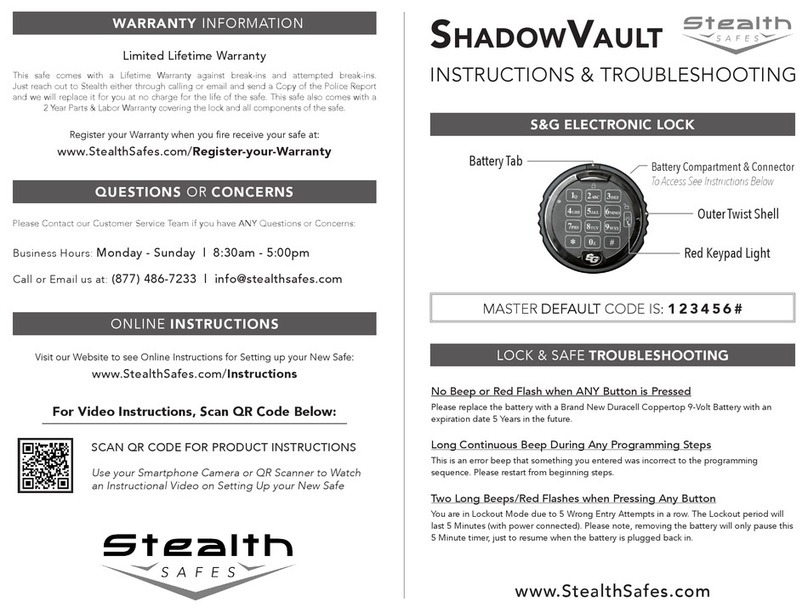 Stealth SAFES ShadowVault Instructions & Troubleshooting