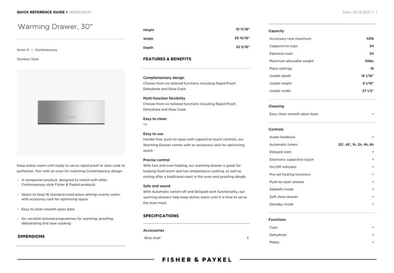 Fisher & Paykel WB30SDEX1 User manual