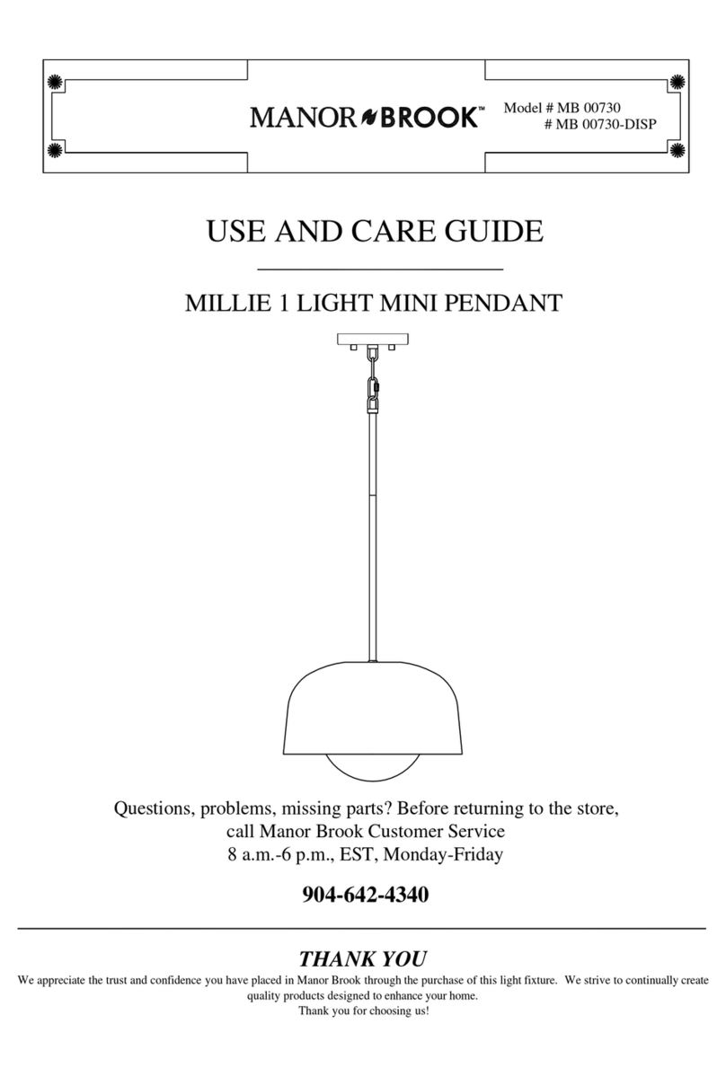 MANOR BROOK MB 00730 Use and care guide