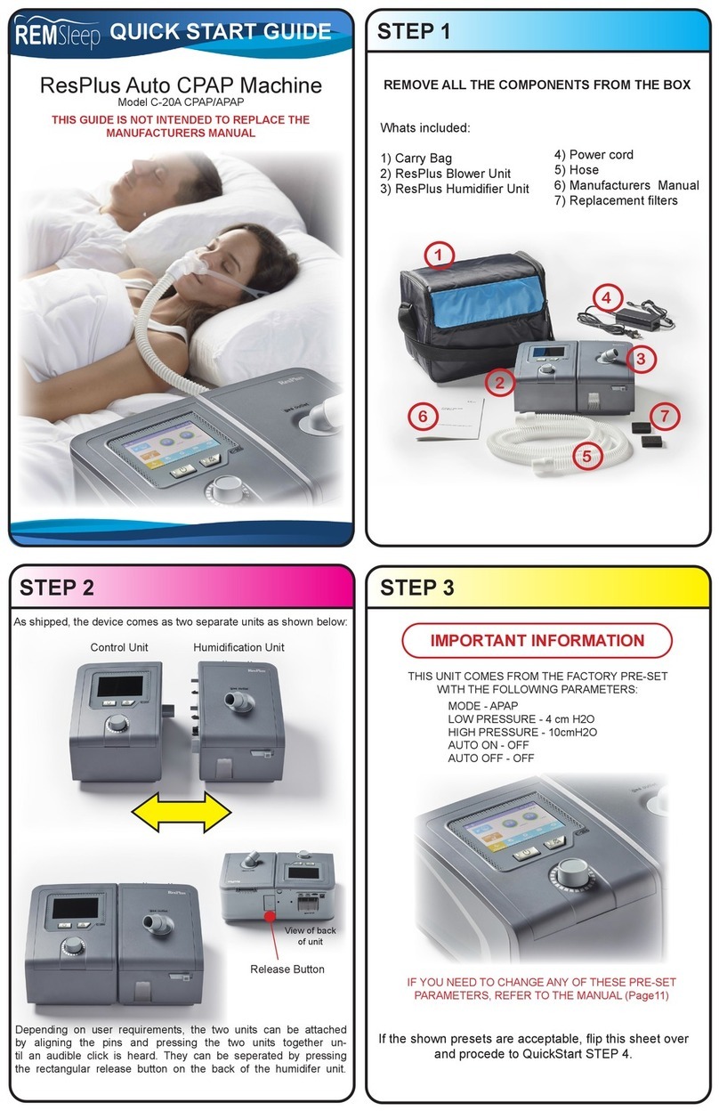 REMSleep ResPlus Auto CPAP quick start guide