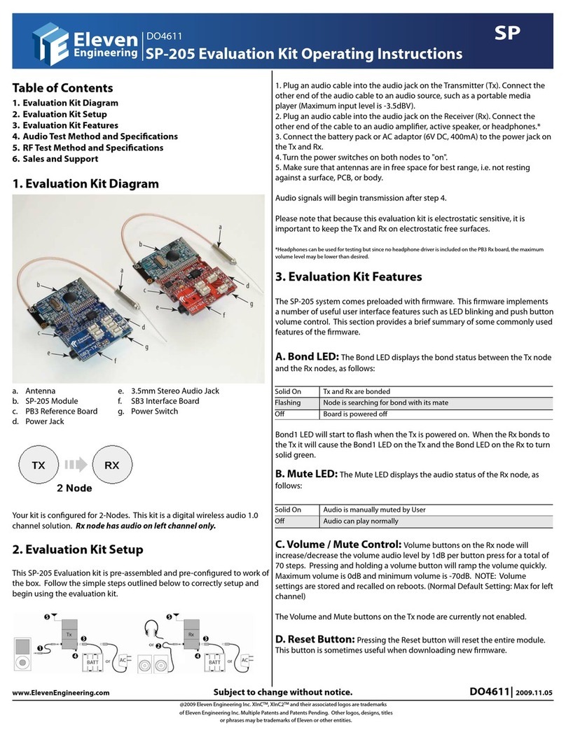Eleven Engineering SP-205 operating instructions Eleven Engineering SP-205 operating instructions