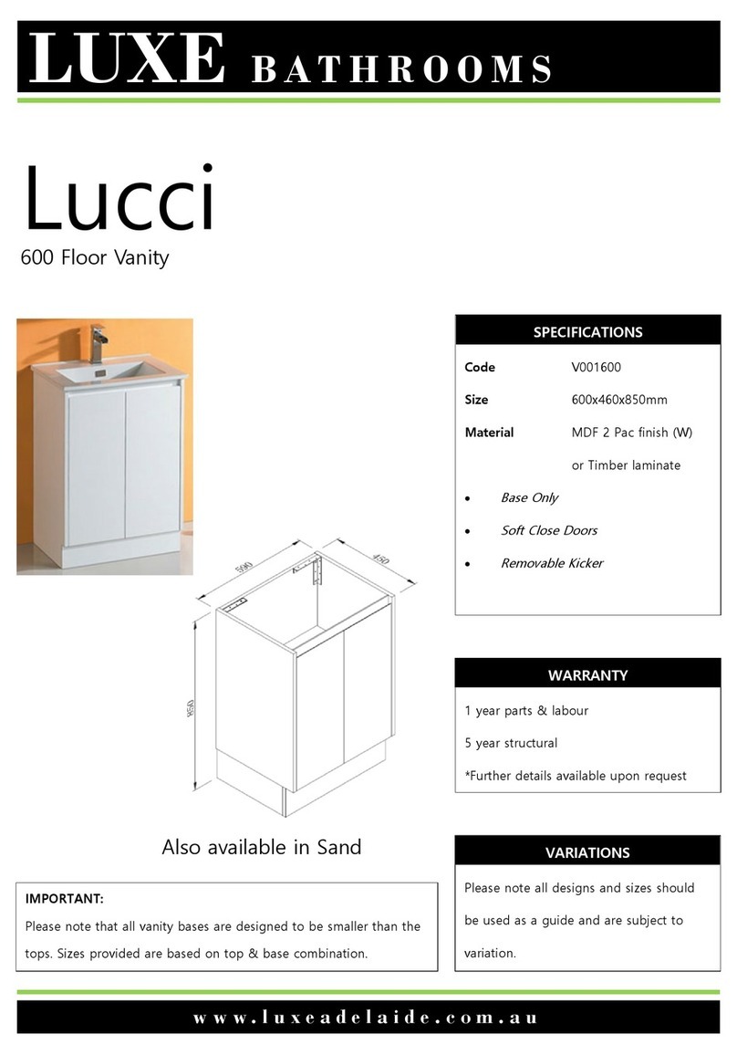 LUXE Bathrooms Lucci V001600 manual