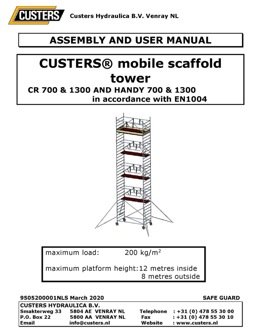 CUSTERS CR 700 Assembly and user's manual