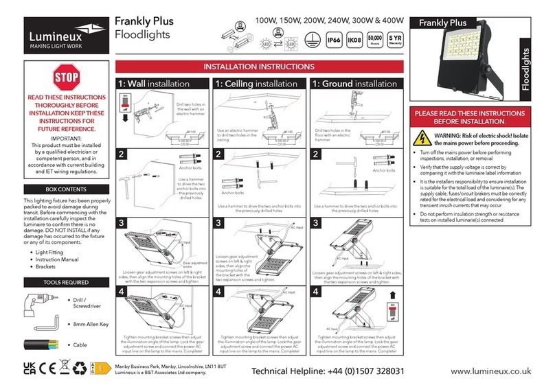 Lumineux Frankly Plus installation instructions Lumineux Frankly Plus installation instructions
