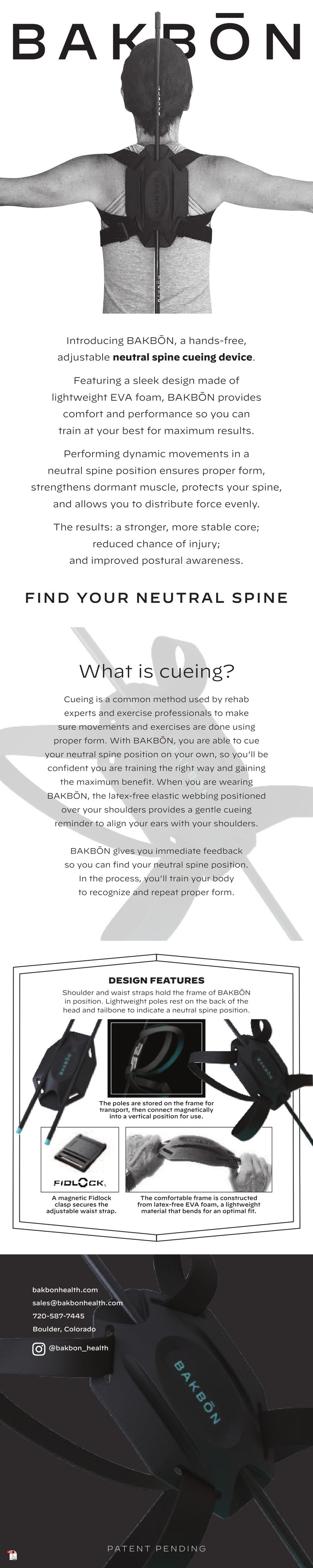 BAKBON POSTURE & SPINE CUEING DEVICE quick start guide