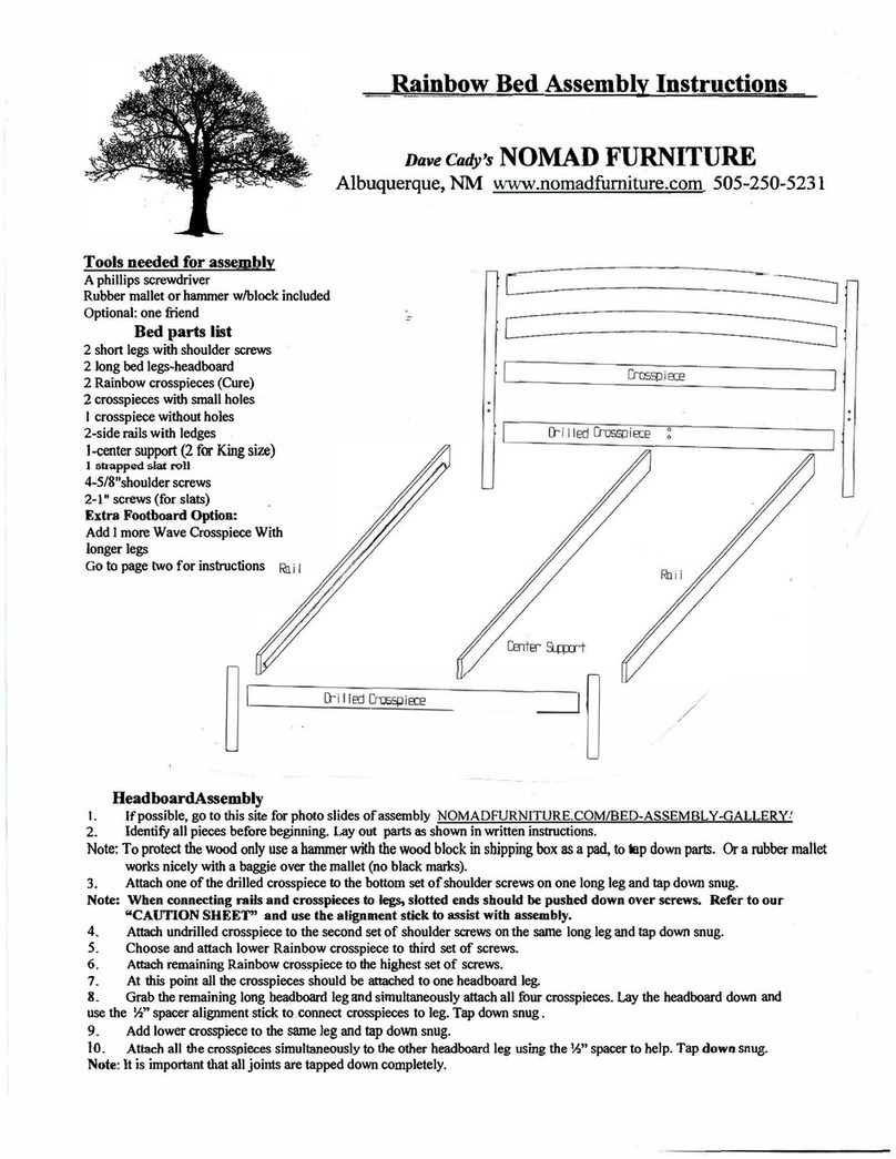 Nomad Furniture Rainbow Bed Assembly instructions Nomad Furniture Rainbow Bed Assembly instructions