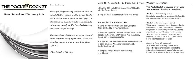TopOrigins WIRESAGE PocketRocket User manual and warranty