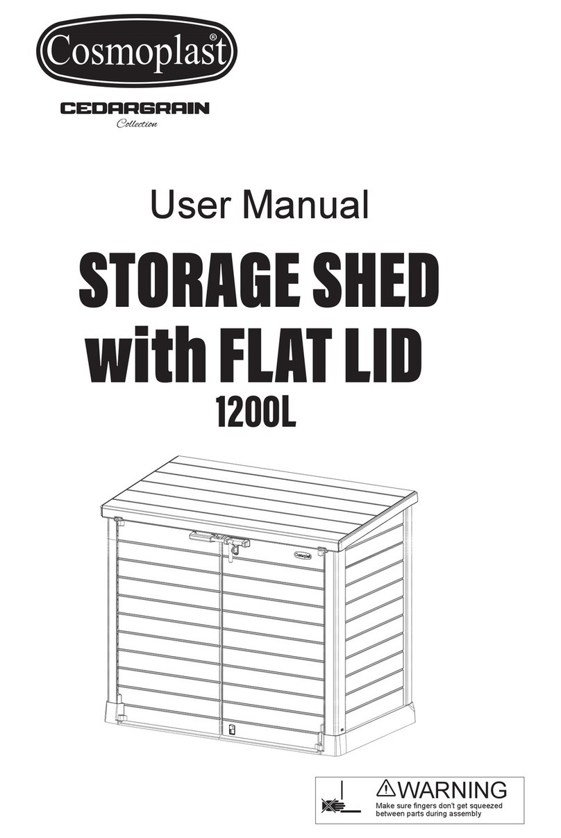 Cosmoplast Cedargrain Storage Shed with Flat Lid 1200L user manual