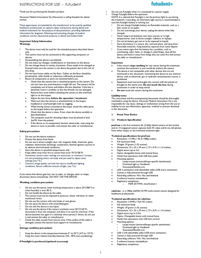 futudent Novocam Instructions for use