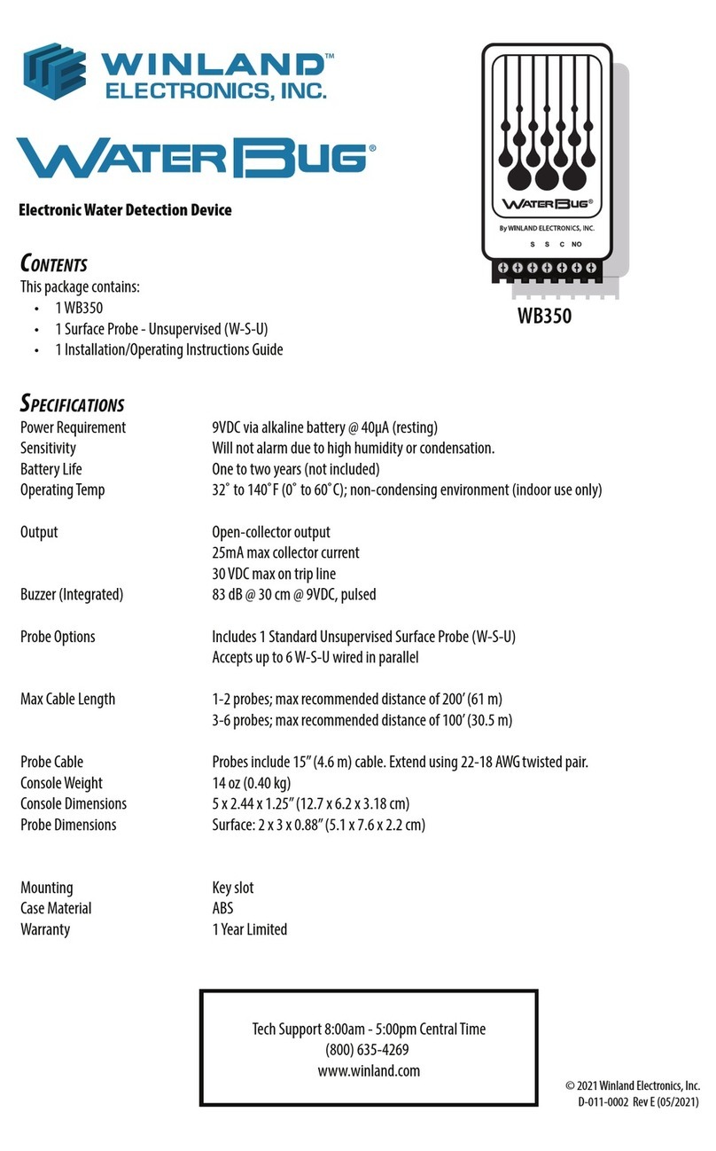 Winland Electronics WaterBug WB350 quick start guide Winland Electronics WaterBug WB350 quick start guide