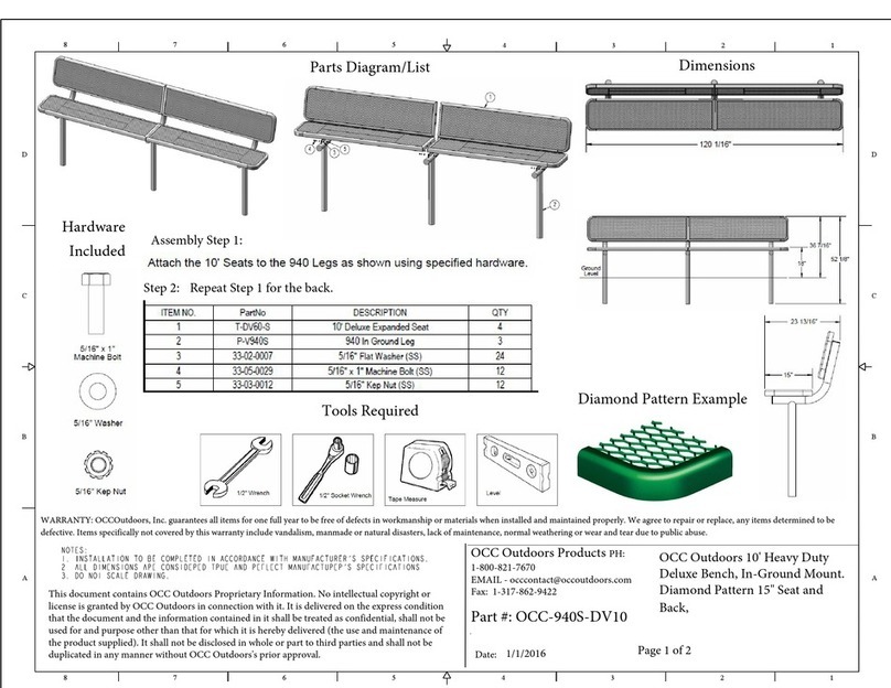 OCC Outdoors Products OCC-940S-DV10 Assembly instructions