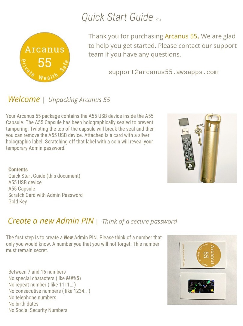 Arcanus 55 A55 quick start guide