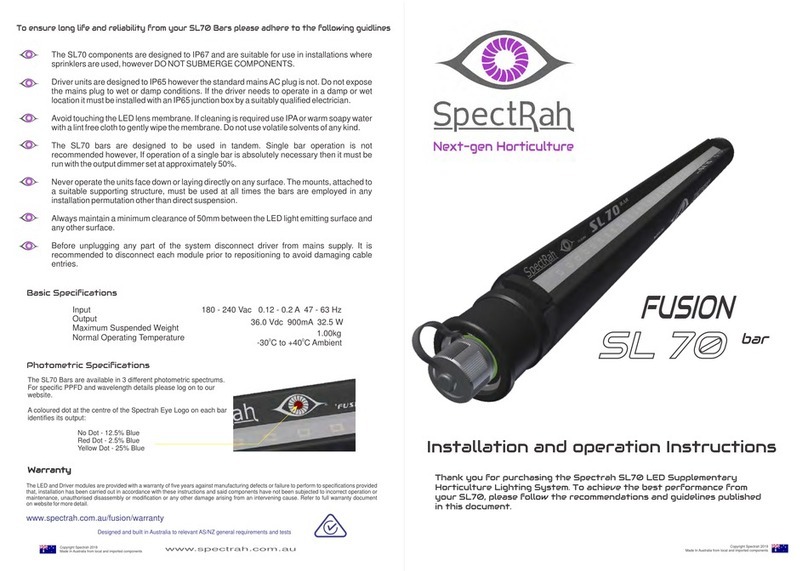 SpectRah FUSION SL70 Owner's manual