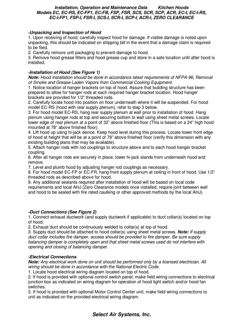 Select Air Systems EC INSTALLATION, OPERATION AND MAINTENANCE DATA SHEET