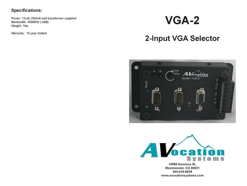 AVocation Systems VGA-2 quick start guide