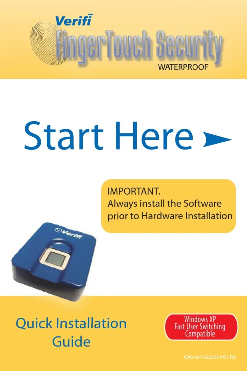 Zvetco Biometrics Verifi FingerTouch Security User manual