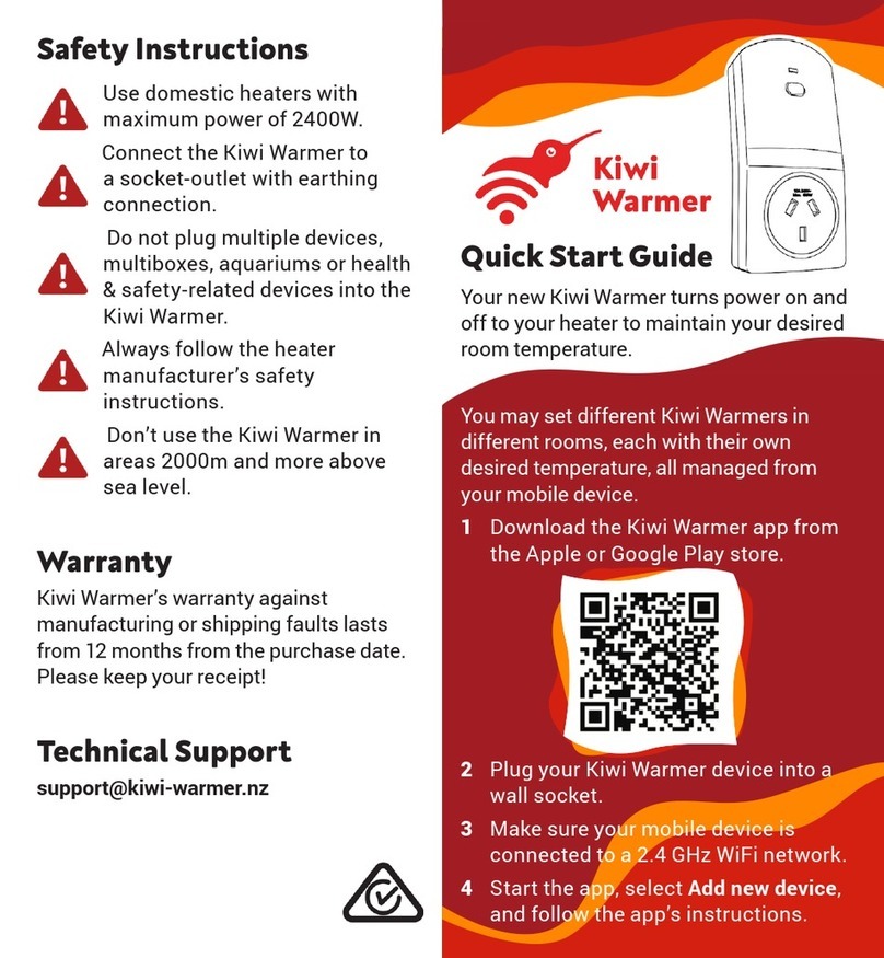 Kiwi Warmer kw402 quick start guide