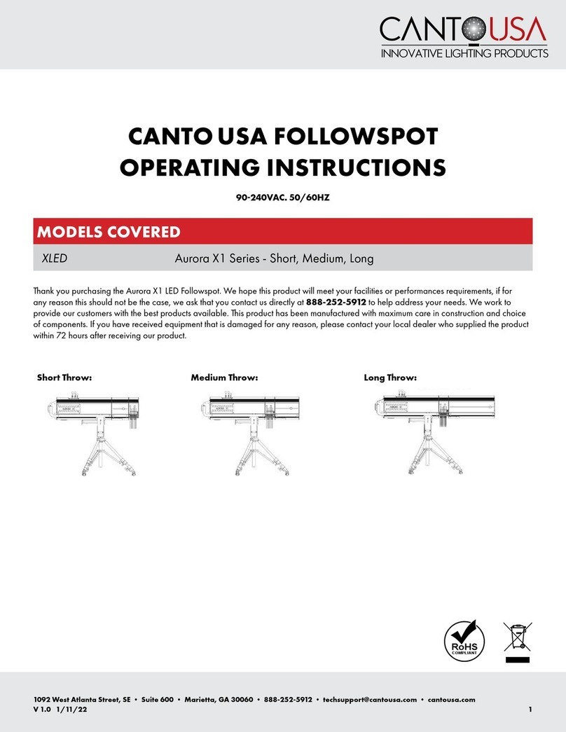 CANTO USA Aurora X1 Series operating instructions