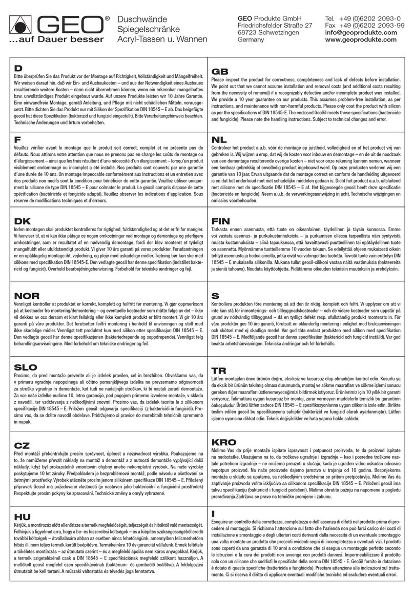 Geo geodiagonal 2 Assembly instructions