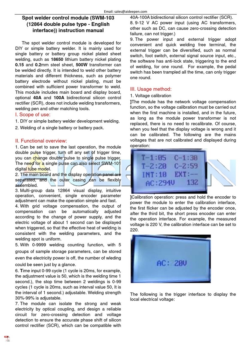 Aideepen SWM-103 instruction manual