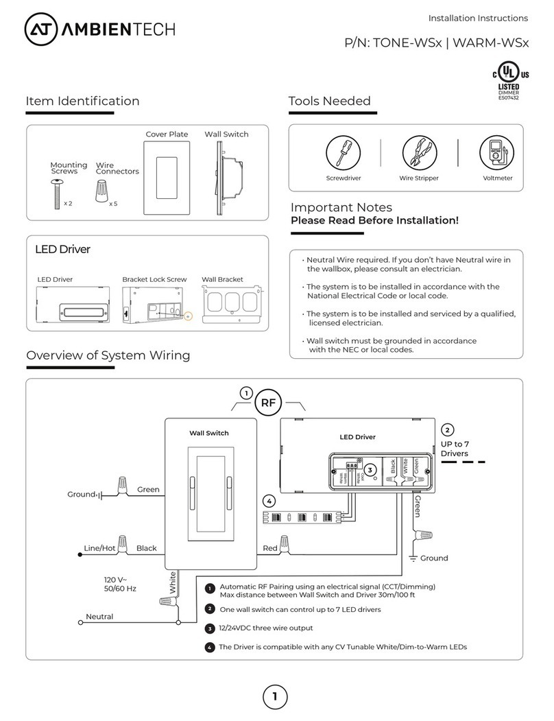 AMBIENTECH TONE-WS Series installation instructions