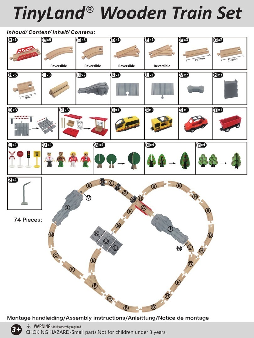 TINY LAND Wooden Train Set-74 Pcs Assembly instructions