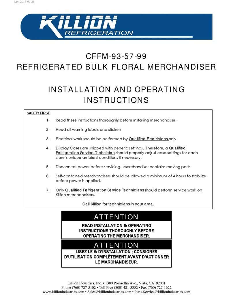 KILLION CFFM-93-57-99 Installation and operating instructions