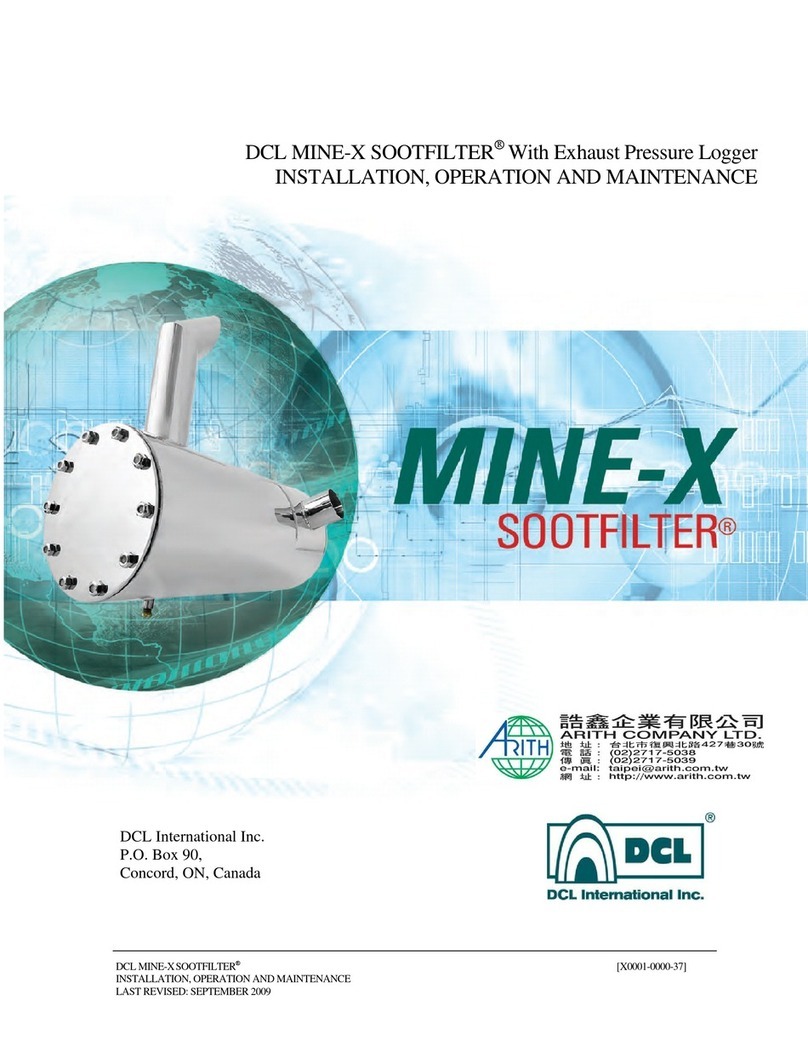 DCL MINE-X SOOTFILTER ACCOMPANIMENT TO THE INSTALLATION, OPERATION AND MAINTENANCE MANUAL