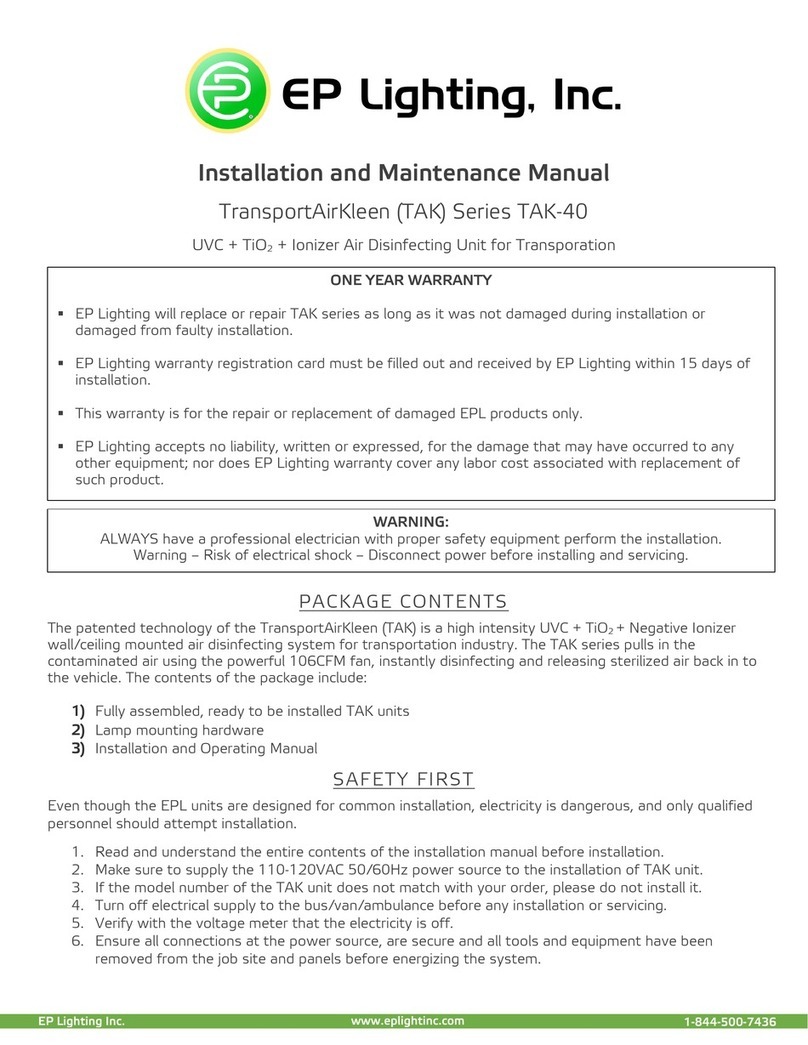 EP Lighting TransportAirKleen Series Manual