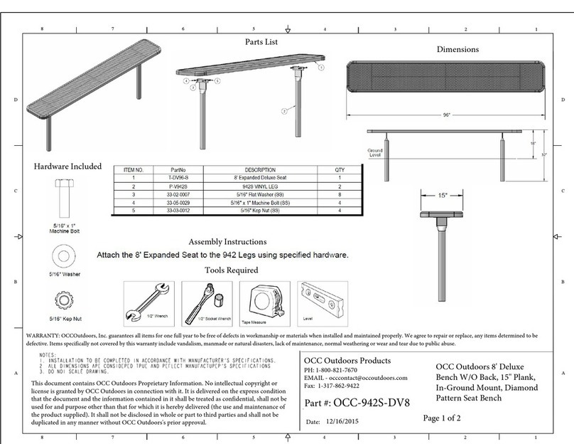 OCC Outdoors Products Deluxe OCC-942S-DV8 Assembly instructions OCC Outdoors Products Deluxe OCC-942S-DV8 Assembly instructions