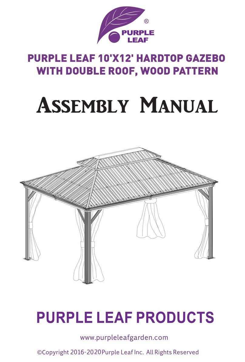 PURPLE LEAF HARDTOP GAZEBO WITH DOUBLE ROOF User manual