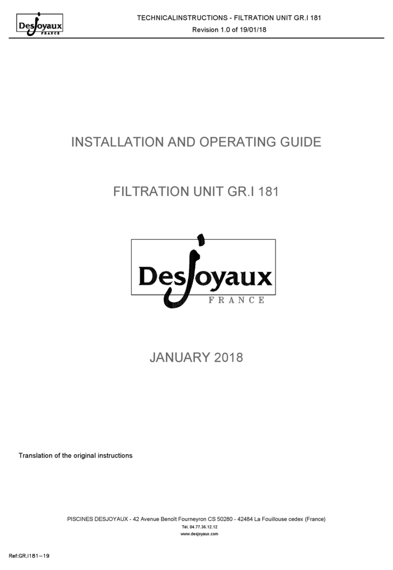 Desjoyaux GR.I 181 Installation and operating guide
