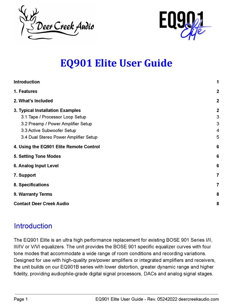 Deer Creek Audio EQ901 Elite User manual