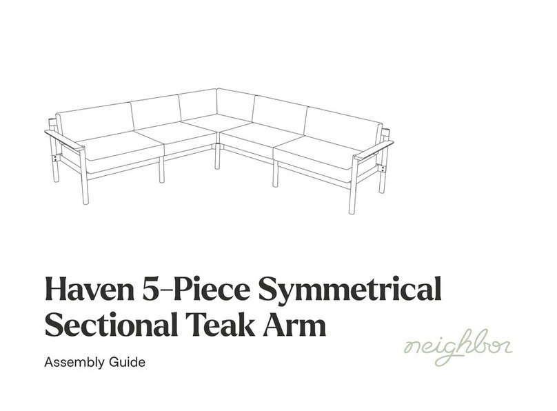 neighbor Haven 5-Piece Symmetrical Sectional Teak Arm User manual