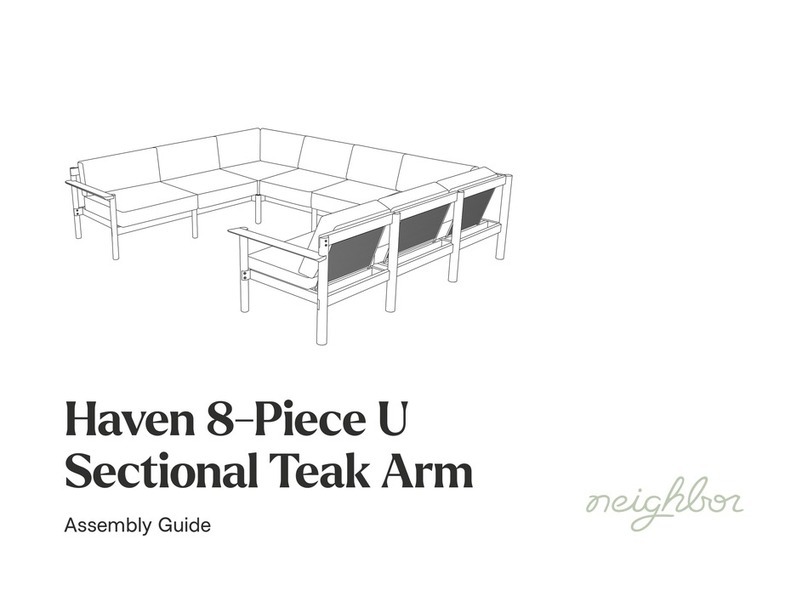 neighbor Haven 8-Piece U Sectional Teak Arm User manual
