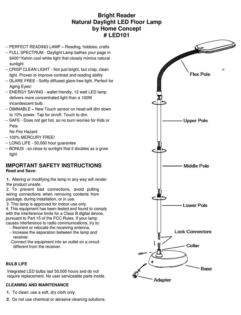 Home Concept LED101 Assembly and maintenance instruction